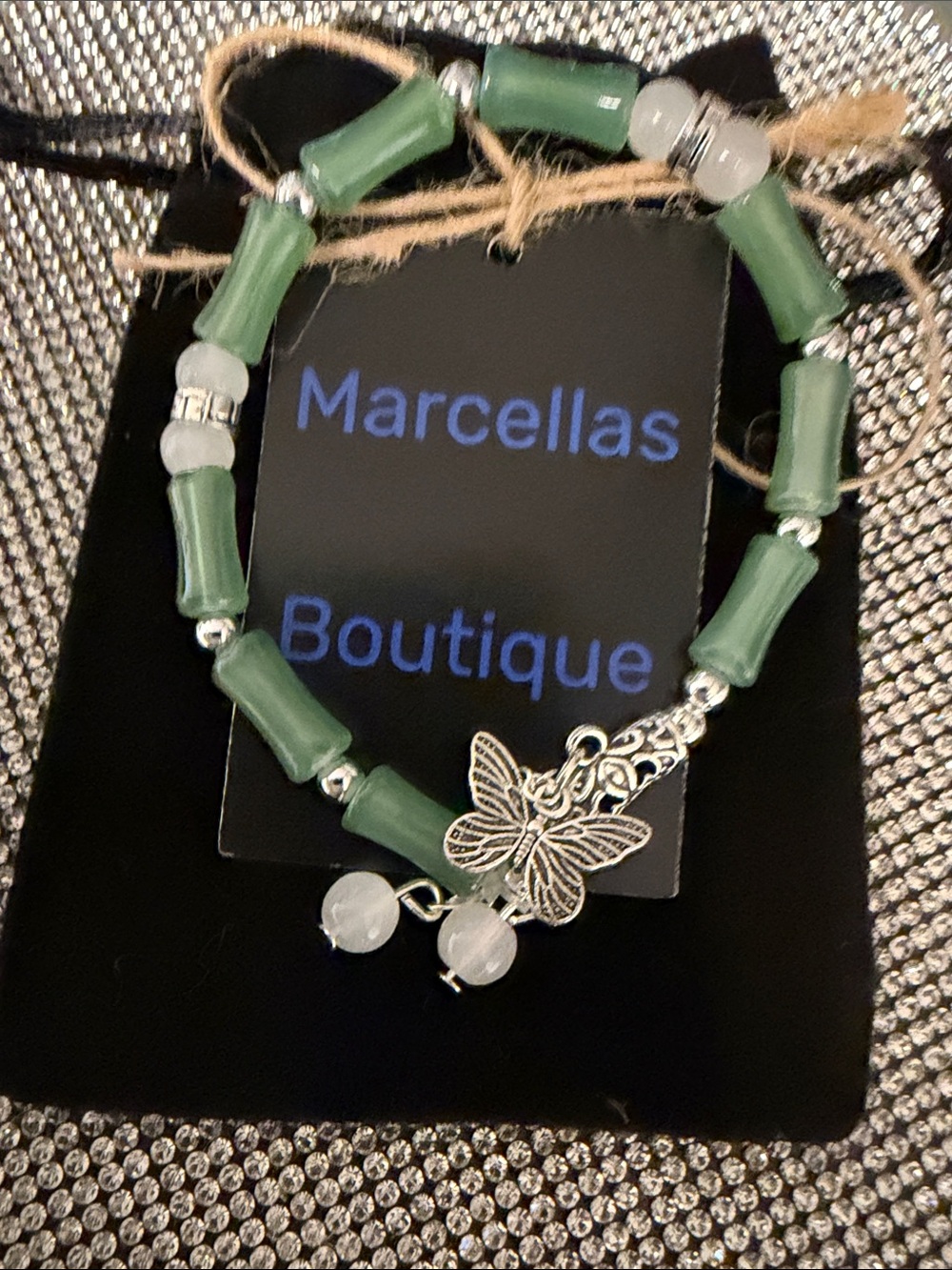 Green Butterfly Charm Bracelet